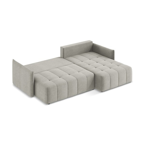 Šviesiai pilkos spalvos sulankstoma/su sandėliavimo vieta kampinė sofa (su dešiniuoju kampu/su gultu) Moku – Makamii-image-4