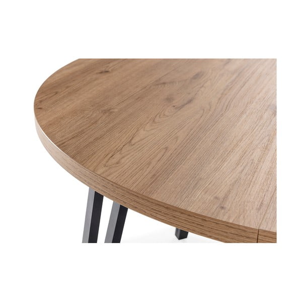Apvalios formos prailginamas valgomojo stalas natūralios spalvos ø 120 cm Cleo – Marckeric-image-1