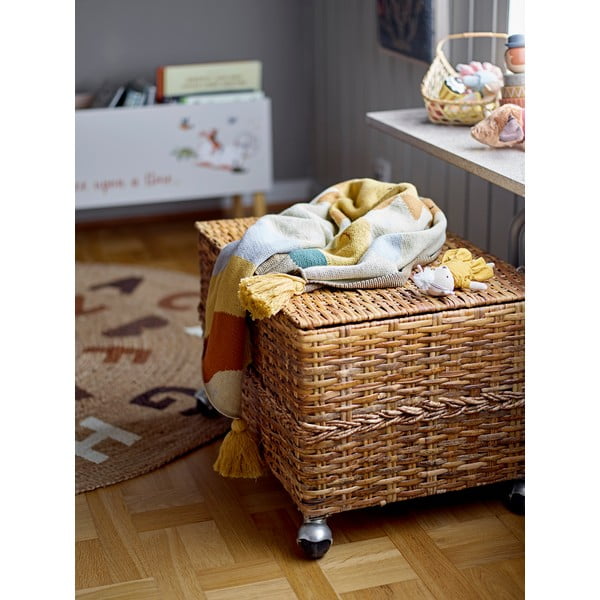 Natūralios spalvos iš džiuto apvalios formos kilimas ø 130 cm Dinne – Bloomingville Mini-image-1