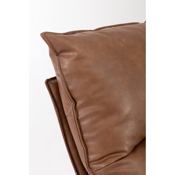 Konjako rudos spalvos krėslas su sandėliavimo dėže iš dirbtinės odos Alanez – Bizzotto-image-1