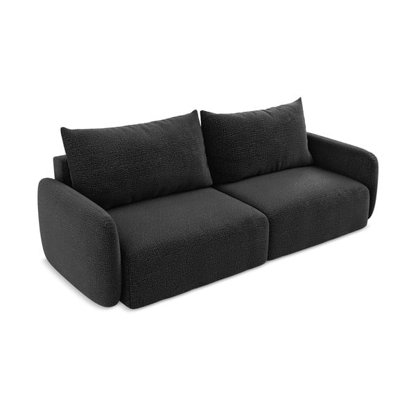 Juodos spalvos sulankstoma/su sandėliavimo vieta sofa 238 cm Kalena – Makamii-image-3