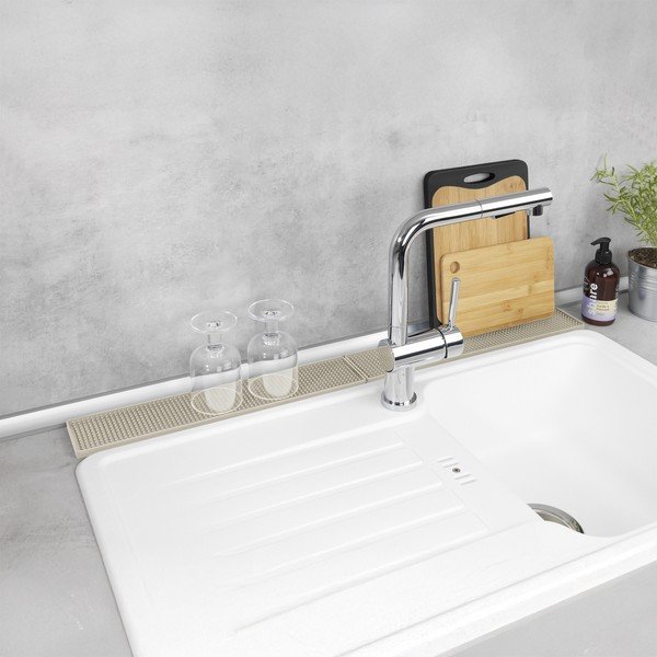 Smėlio spalvos iš plastiko indų džiovinimo padėkliukas 42x8 cm Slim – Wenko-image-2