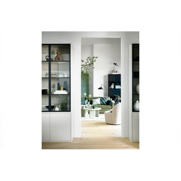 Vitrina iš pušies masyvo šviesiai pilkos spalvos 101x230 cm Basic – vtwonen-image-1