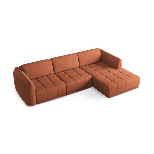 Oranžinės spalvos kampinė sofa (su dešiniuoju kampu) Hoku – Makamii-image-4