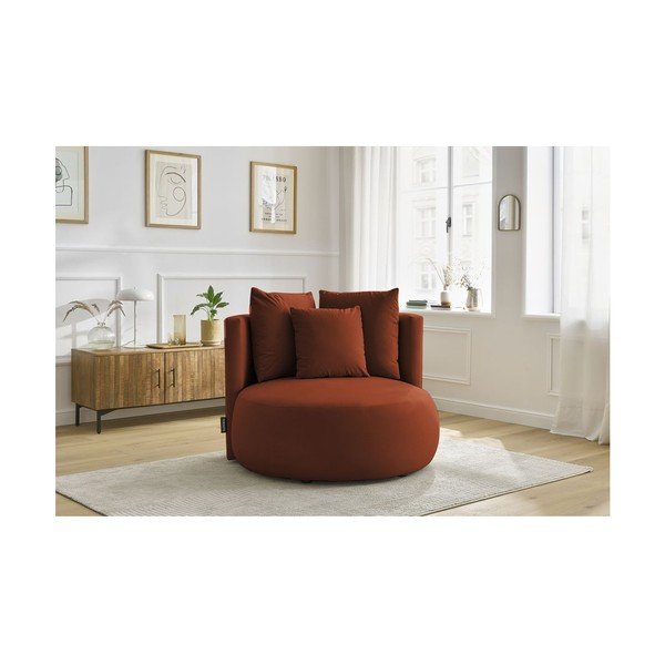 Oranžinės spalvos krėslas iš velveto Cesar – Bobochic Paris-image-1