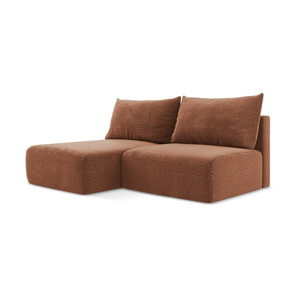 Raudonos plytų spalvos sulankstoma/su sandėliavimo vieta kampinė sofa (su kairiuoju kampu) Kalena – Makamii-image-3