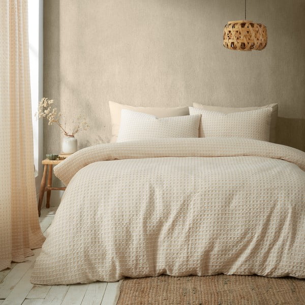 Smėlio spalvos viengulė patalynė 135x200 cm Muscat Waffle – Pineapple Elephant-image-2