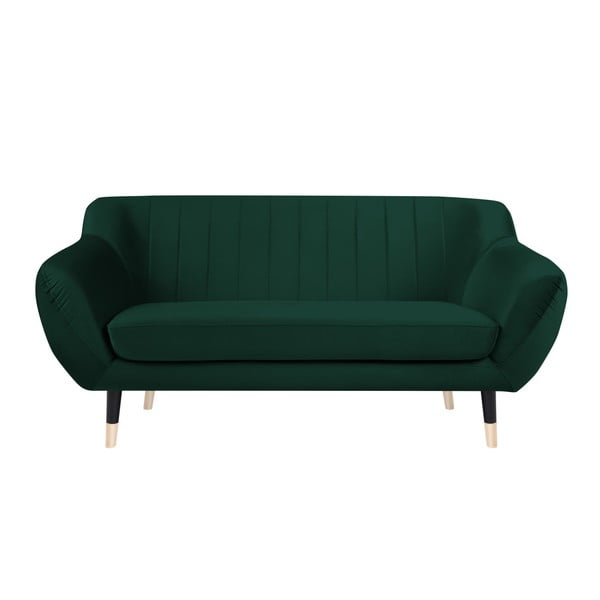Žalia sofa su juodomis kojomis Mazzini Sofos Benito, 158 cm