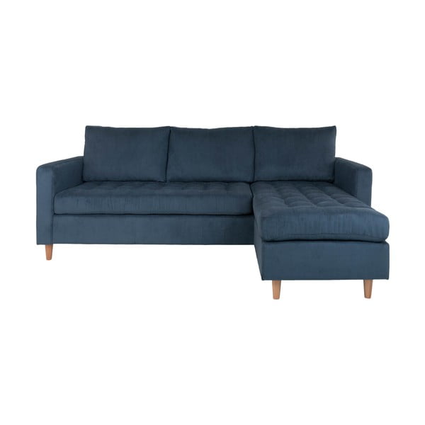 Tamsiai mėlyno velveto dvipusė kampinė sofa House Nordic Firenze-image-1