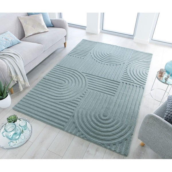 Rankų darbo turkio spalvos iš vilnos kilimas 200x290 cm Zen Garden – Flair Rugs-image-1