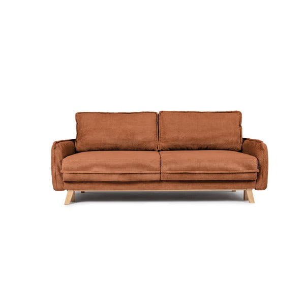 Sulankstoma sofa oranžinės spalvos iš kordinio velveto 218 cm Tori – Bonami Selection