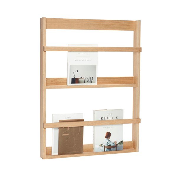 Natūralios spalvos iš ąžuolo masyvo kelių aukštų/paveikslėliams sieninė lentyna 74 cm Display – Hübsch-image-2