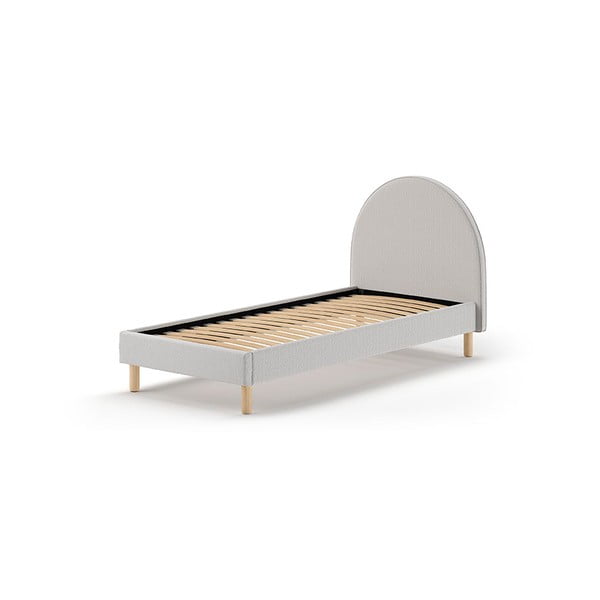 Viengulė lova pilkos spalvos audiniu dengta su lovos grotelėmis 90x200 cm MOON – Vipack-image-2
