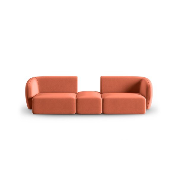 Rožinės spalvos iš velveto sofa 246 cm Paolo – Milo Casa