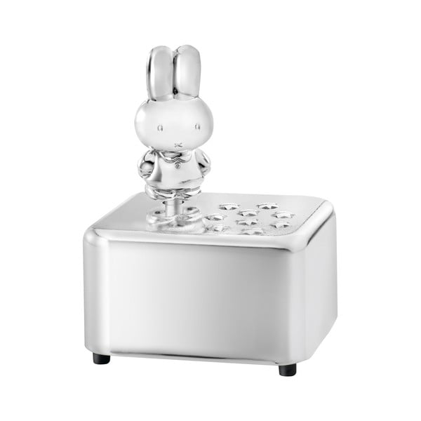 Iš metalo muzikinė dėžutė blizgios sidabrinės spalvos 6x5x8 cm Miffy – Zilverstad