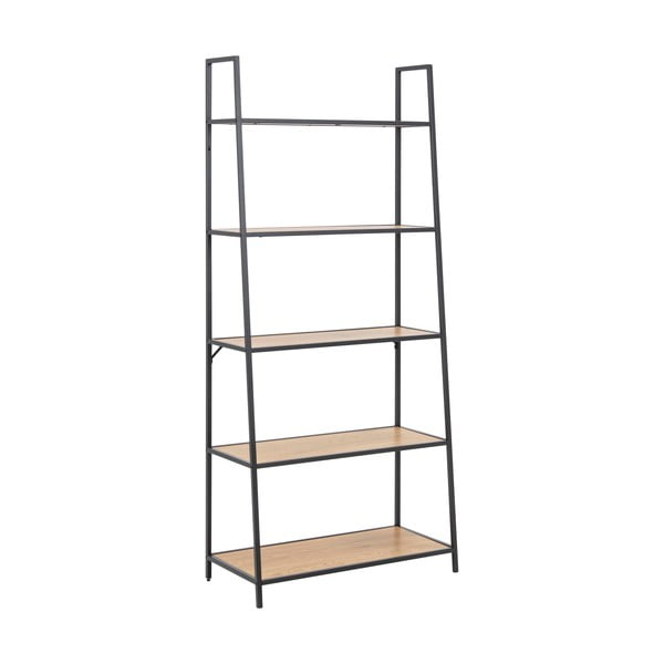 Pastatoma lentyna juodos spalvos/natūralios spalvos iš ąžuolo 77x175 cm Seaford – Actona-image-2