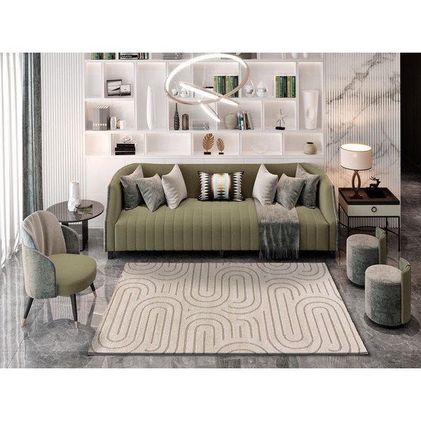 Kreminės spalvos baltas kilimas Universal Snowy, 120 x 170 cm-image-1