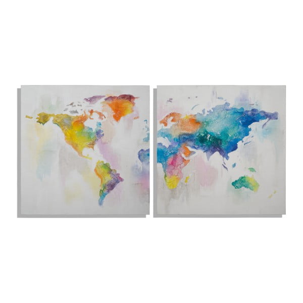 Mauro Ferretti rankomis tapytas kelių dalių paveikslas "Pašėlęs pasaulis", 200 x 100 cm