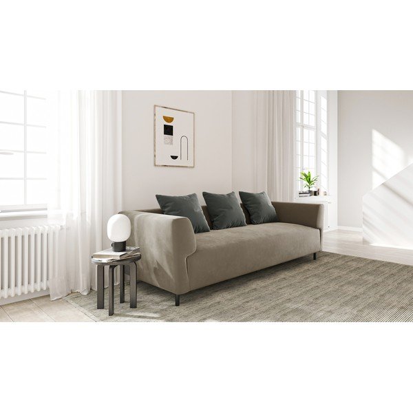 Smėlio spalvos aksominė sofa Ghado Nosto-image-1