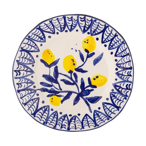 Baltos spalvos/mėlynos spalvos skirta serviravimui iš akmens masės lėkštė ø 27 cm Maxima – Bloomingville-image-4