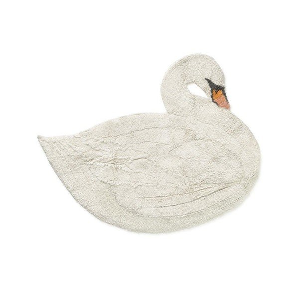 Skalbiamas/rankų darbo kreminės spalvos iš medvilnės vaikiškas kilimas 100x120 cm Swan – Lorena Canals