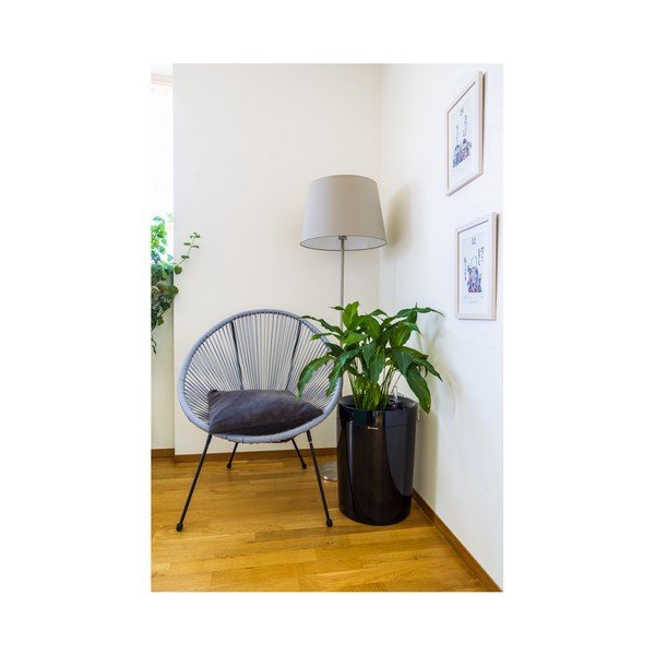 Juodos spalvos savaiminio laistymo vazonas Plastia Calimera B2, ø 50 cm-image-1