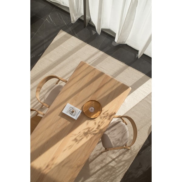 Iš ąžuolo masyvo valgomojo stalas 90x200 cm Derven – Gazzda-image-4