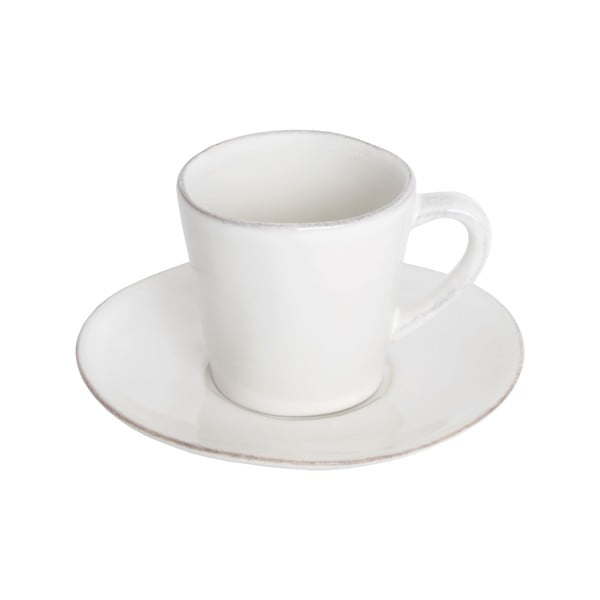 Baltas akmens masės kavos puodelis su lėkštele "Costa Nova", 70 ml