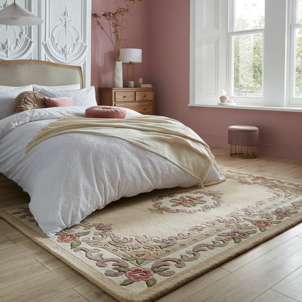 Smėlio spalvos vilnonis kilimas Flair Rugs Aubusson, 150 x 240 cm-image-1