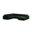 Tamsiai žalios spalvos kampinė sofa iš velveto („U“ formos) Molino – Micadoni 