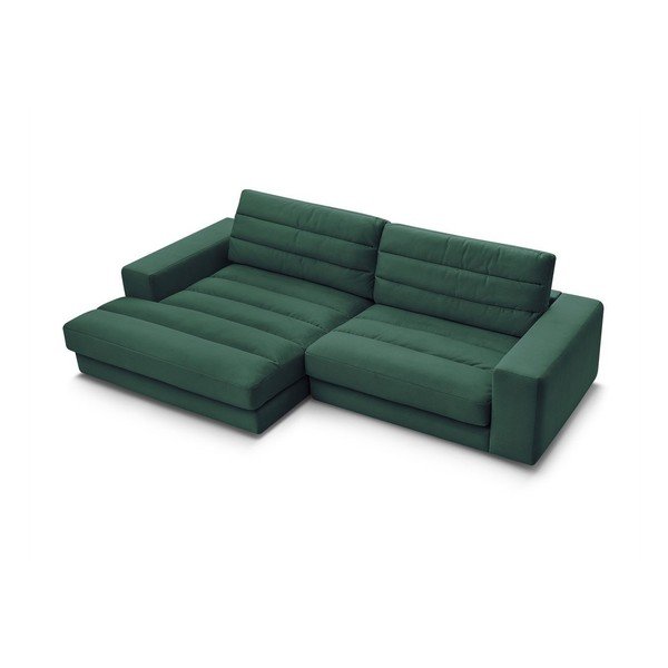 Žalios spalvos kampinė sofa iš velveto (su kairiuoju kampu/su gultu) Sierra – Bobochic Paris-image-3