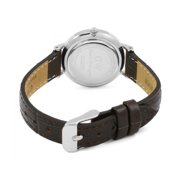 Moteriškas laikrodis su odiniu dirželiu ir baltu ciferblatu su sidabro spalvos detalėmis Daniel Wellington Petite York, ⌀ 28 mm-image-3