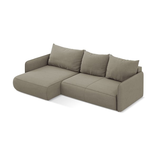 Smėlio spalvos sulankstoma/su sandėliavimo vieta kampinė sofa (su kairiuoju kampu) Nanea – Makamii-image-4