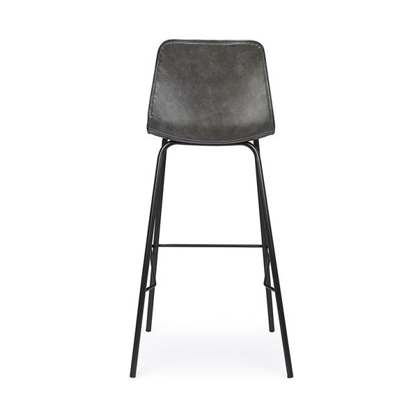 Tamsiai pilkos spalvos iš audinio baro taburetė (sėdynės aukštis 75 cm) Kyra – Bizzotto-image-4