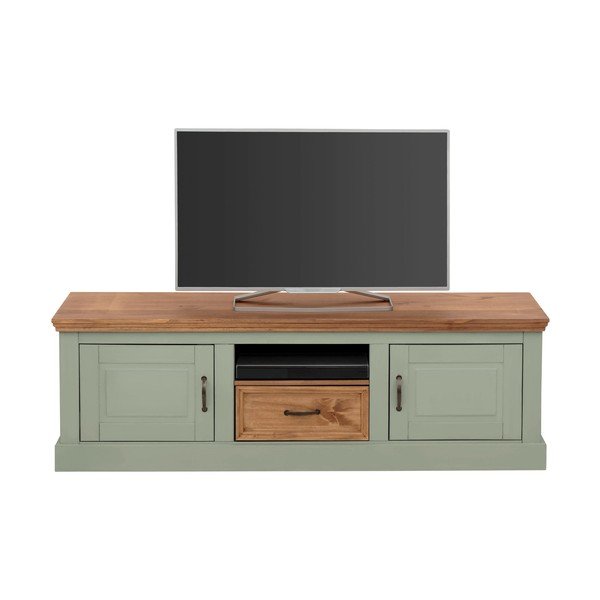Iš pušies masyvo TV spintelė šviesiai žalios spalvos 160x50 cm Selma – Støraa
