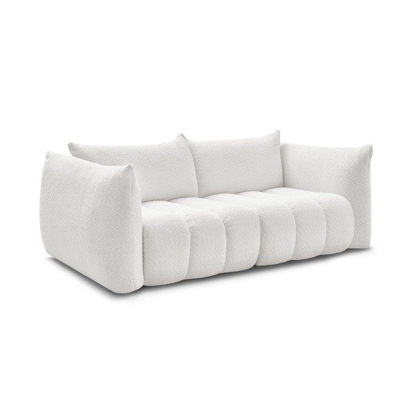 Baltos spalvos sofa iš boucle 234 cm Azra – Bobochic Paris-image-2