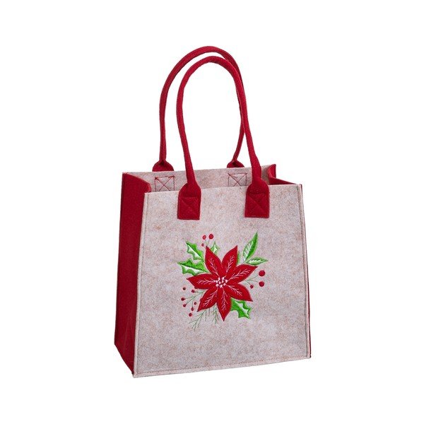 Dovanų maišelis su Kalėdų motyvu 23x12 cm Poinsettia – Casa Selección