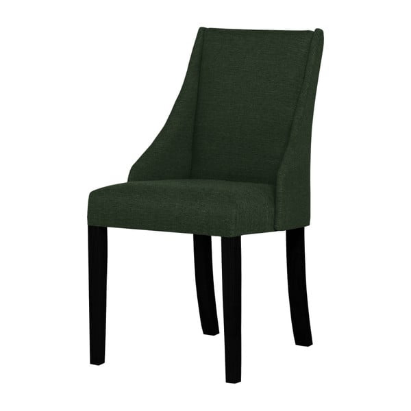 Tamsiai žalia kėdė su juodomis buko medienos kojomis Ted Lapidus Maison Absolu