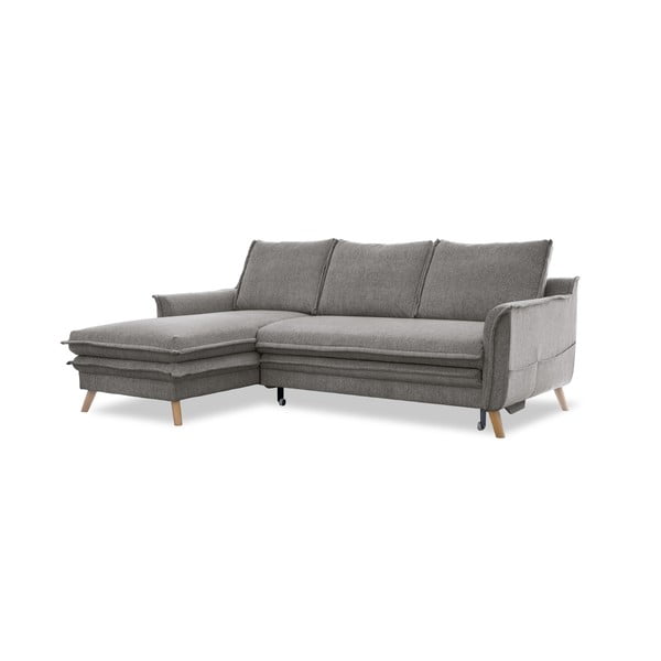 Sulankstoma kampinė sofa pilkos spalvos (su kairiuoju kampu) Charming Charlie – Miuform