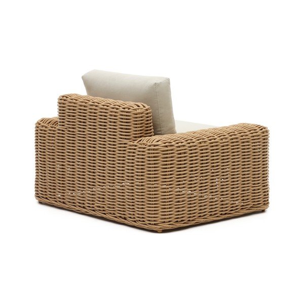 Kreminė dirbtinio rotango sodo kėdė Portlligat - Kave Home-image-3