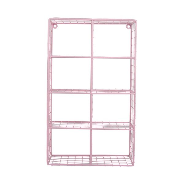 Šviesiai rožinės spalvos iš plieno kelių aukštų sieninė lentyna 30 cm Reja – PT LIVING