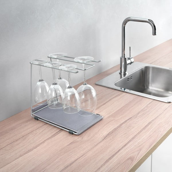 Stiklinės laikiklis iš plieno sidabrinės spalvos Calix – Metaltex-image-4