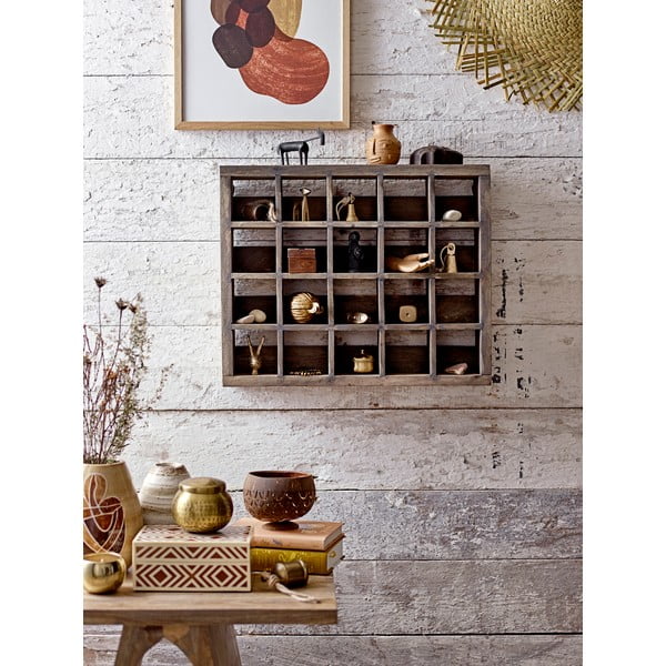 Dekoratyvinė iš medžio daiktadėžė rudos spalvos 6,5x4,5x4 cm Cemile – Bloomingville-image-3