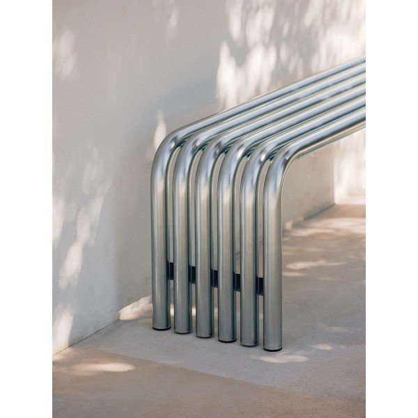 Sidabrinės spalvos metalinis sodo suoliukas Nokk – noo.ma-image-3