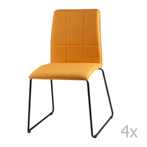 4 geltonų valgomojo kėdžių rinkinys "sømcasa Malina