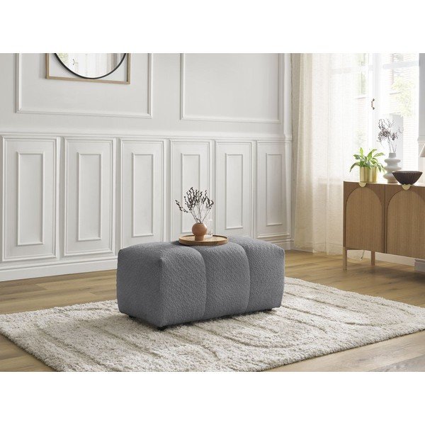 Pilkos spalvos taburetė iš boucle Roxelane – Bobochic Paris-image-4