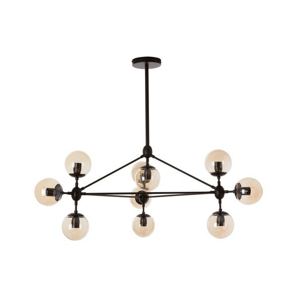Juodos spalvos iš metalo kabantis šviestuvas su stiklo gaubtu Abira – Premier Housewares-image-2