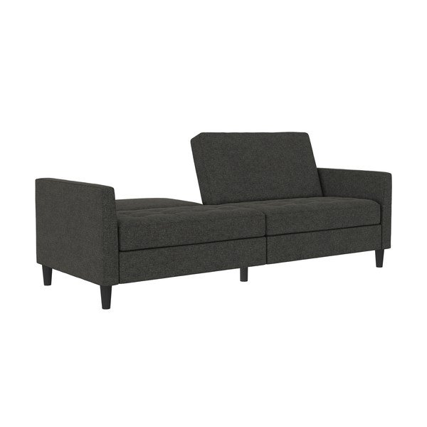Iš velveto sofa tamsiai pilkos spalvos 207 cm Presley – Støraa-image-1