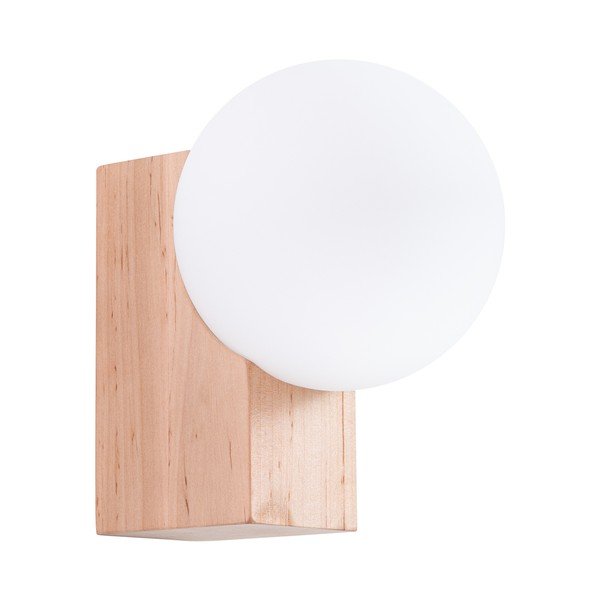 Baltos spalvos/natūralios spalvos iš medienos masyvo sieninė lempa ø 12 cm Solum – Sollux