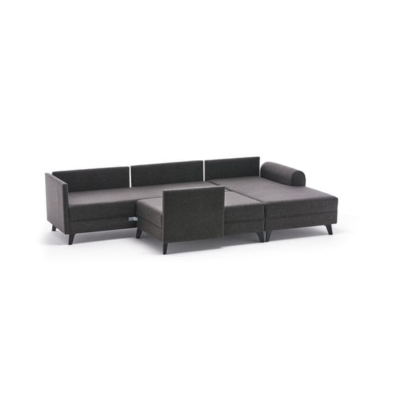 Kampinė sofa antracito spalvos („U“ formos) Belen – Balcab Home-image-3